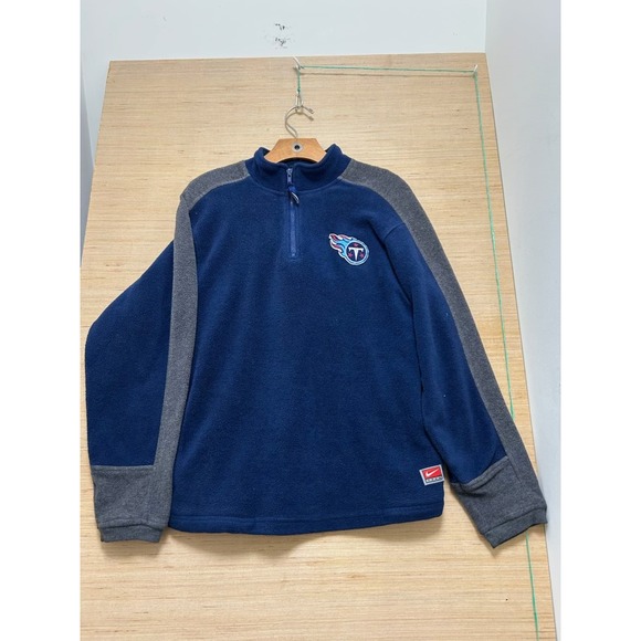 Nike Tennessee Titans NFL Large Fleece Pullover Quarter Zip Sweatshirt - Picture 1 of 8